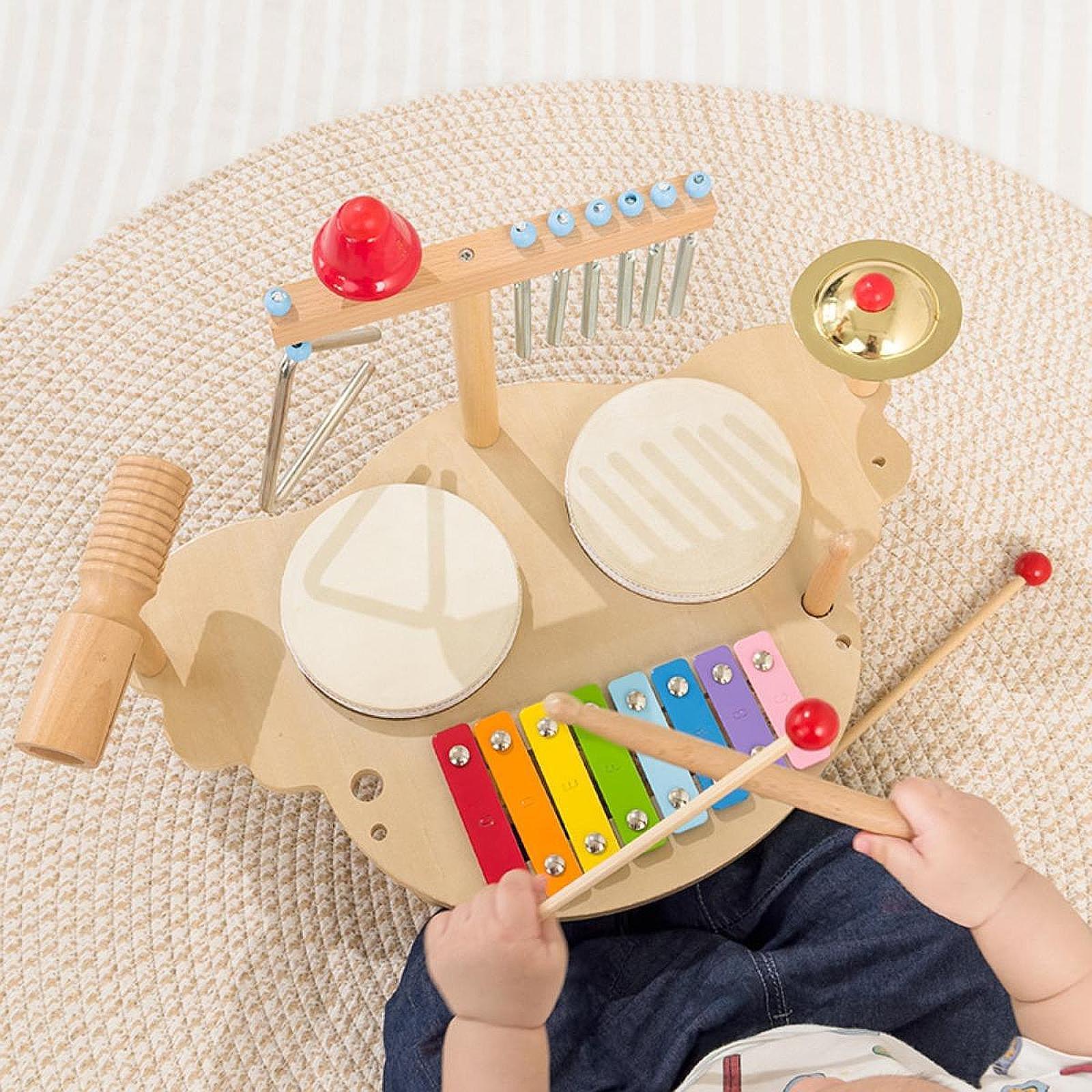 Kids Toys Xylophone - Drewniane instrumenty muzyczne zestaw perkusyjny dla