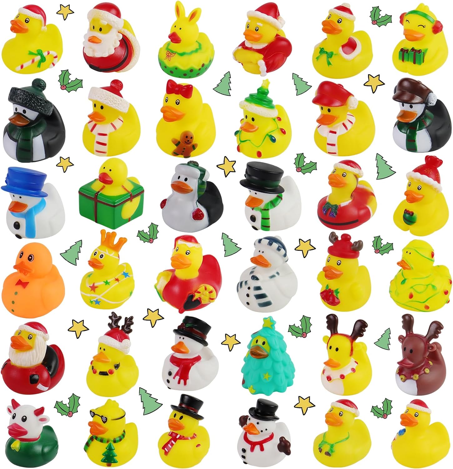 Rubber Duck Bath - 2/6/12PC Świąteczne gumowe kaczki, gumowe zabawki