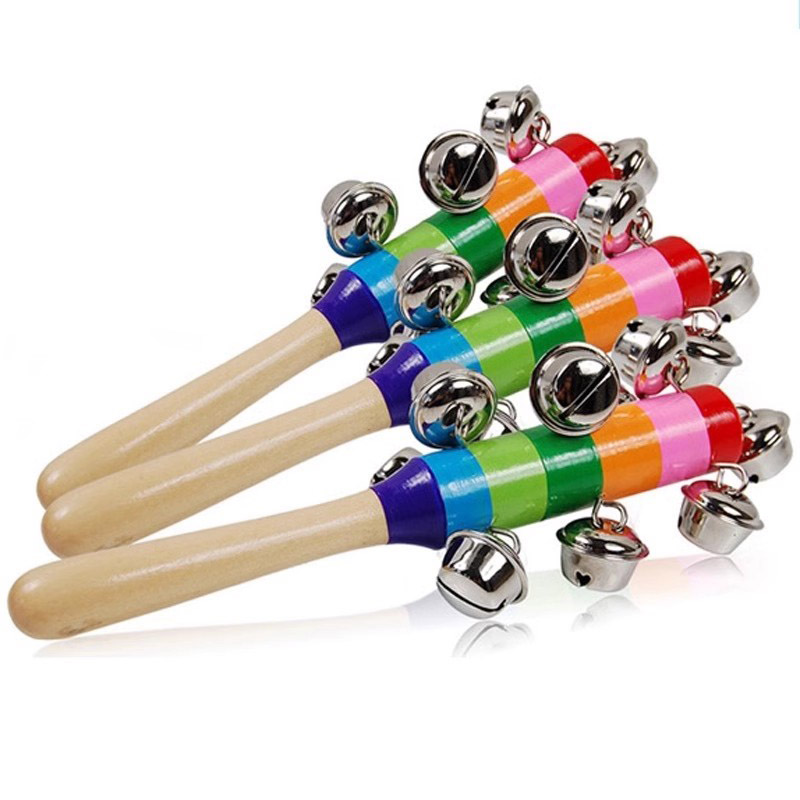 Kids Toys Xylophone - 5 sztuk drewniane Jingle dzwony ręczne