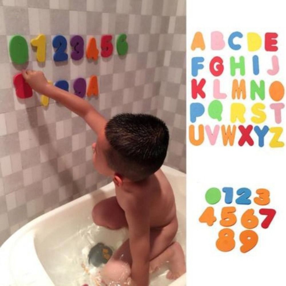 Bath Letter Number Foam - 36 szt. Zestaw naklejek do zabawy
