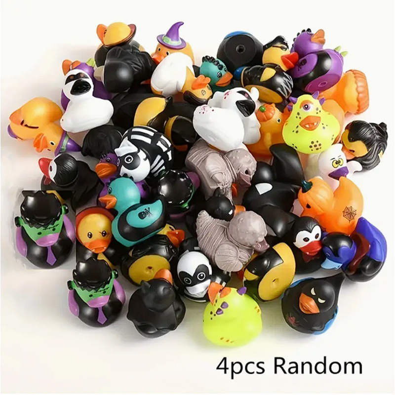 Rubber Duck Bath - 4 SZTUK gumowych kaczek na Halloween,