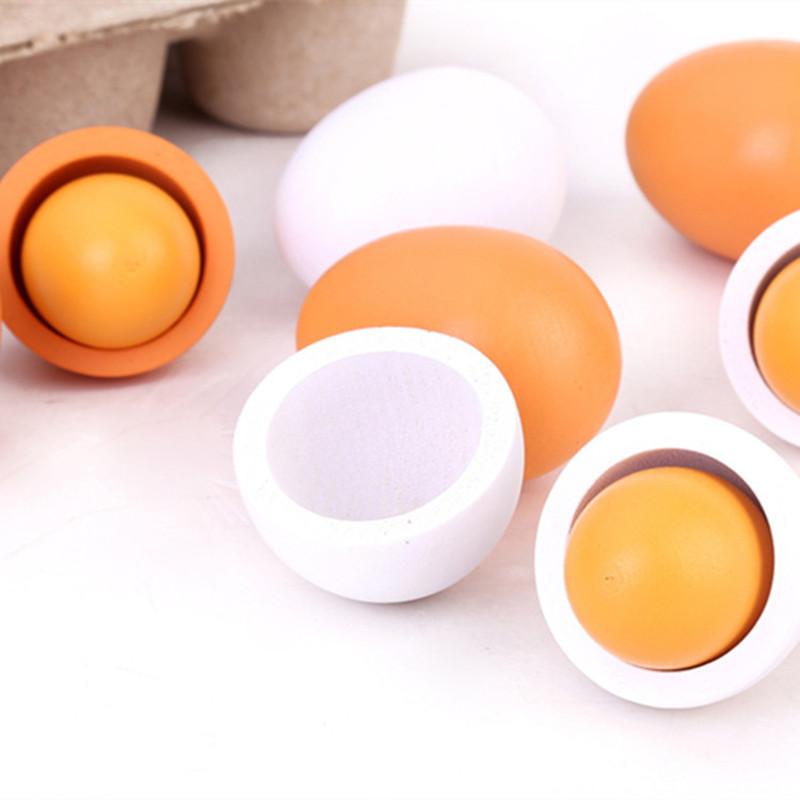 6Pcs Zestaw drewnianych sztucz – Kids Toys Play Egg recenzja i cena